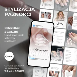 Biała Przestrzeń #1 • Szablony Canva • Stylizacja paznokci